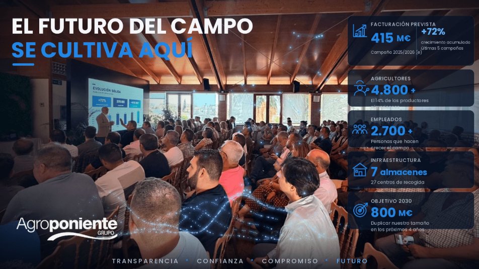 Reunión de agricultores en un evento de Agroponiente