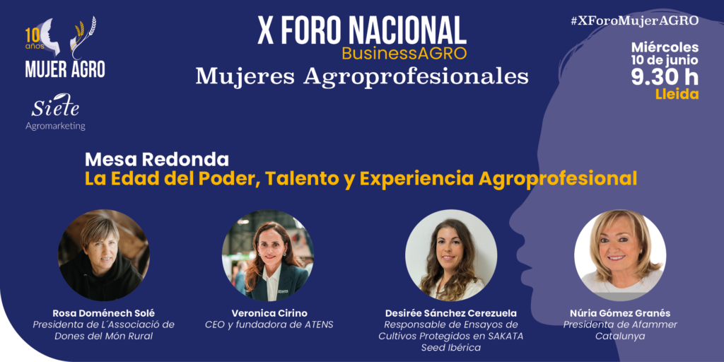 Mesa redonda del X Foro Nacional MujerAGRO con varias ponentes destacadas.